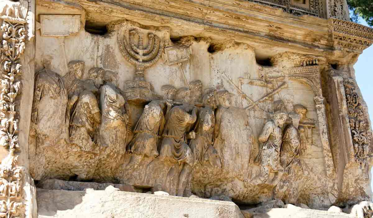 Spoils of Jerusalem relief from the Arch of Titus, Rome, c. 1st century CE