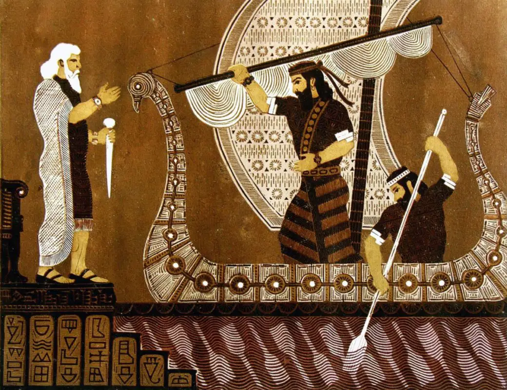 Gilgamesh Meets Utnapishtim by Wael Tarabieh, 1996