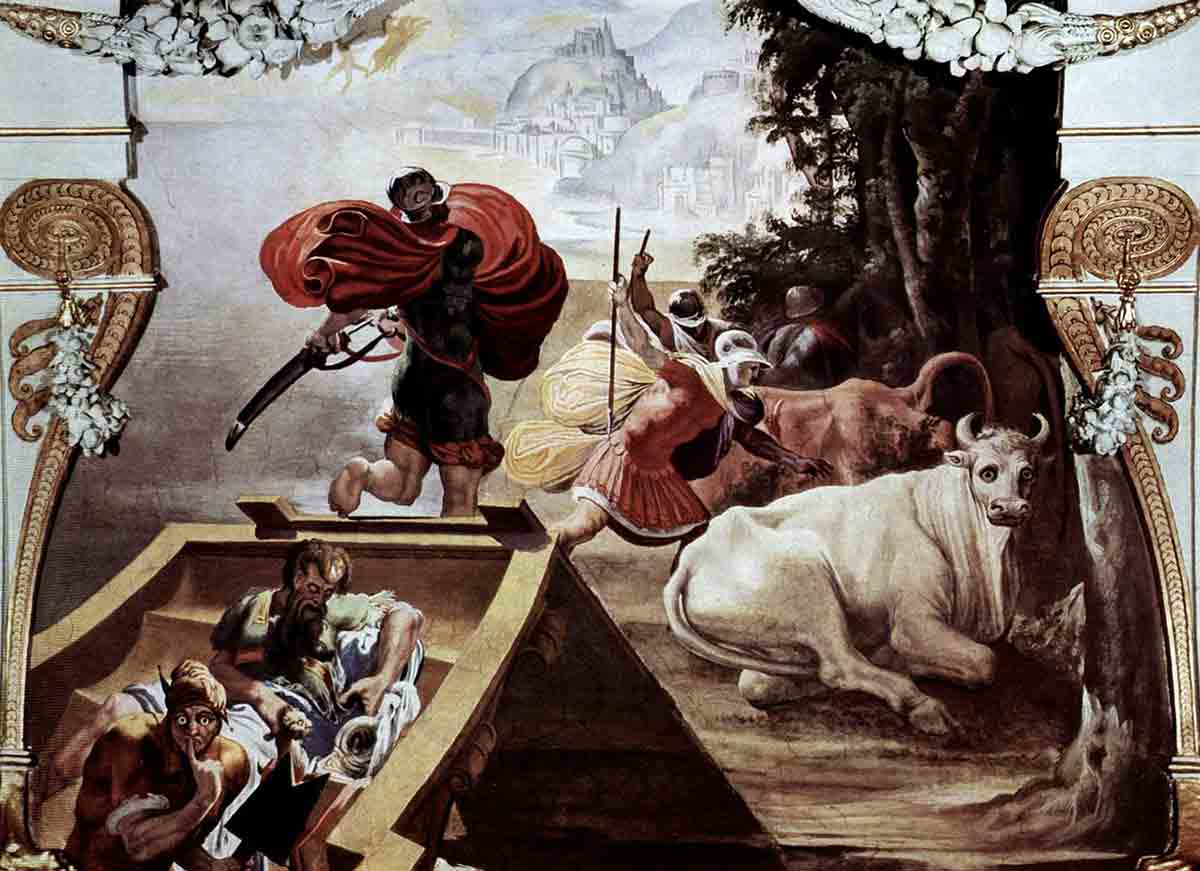 The companions of Odysseus rob the cattle of Helios, by Pellegrini Tiballdi, 1554-1556