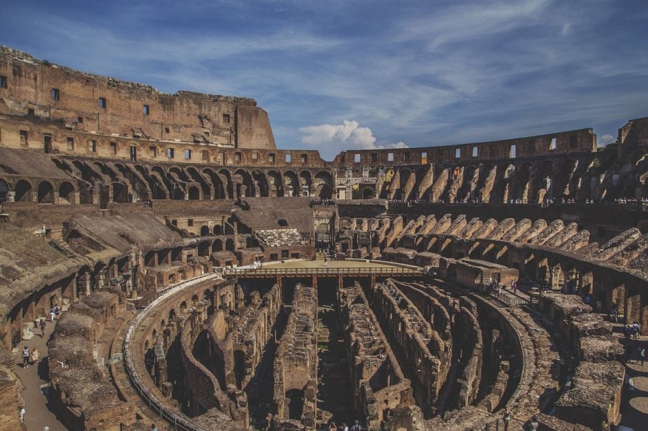 Inside the ruin of Colloseum today