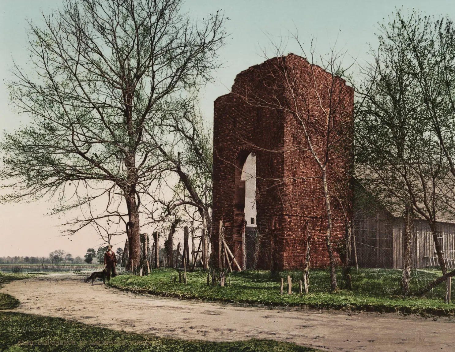 Ruins of Jamestown Church at the turn of the 20th century