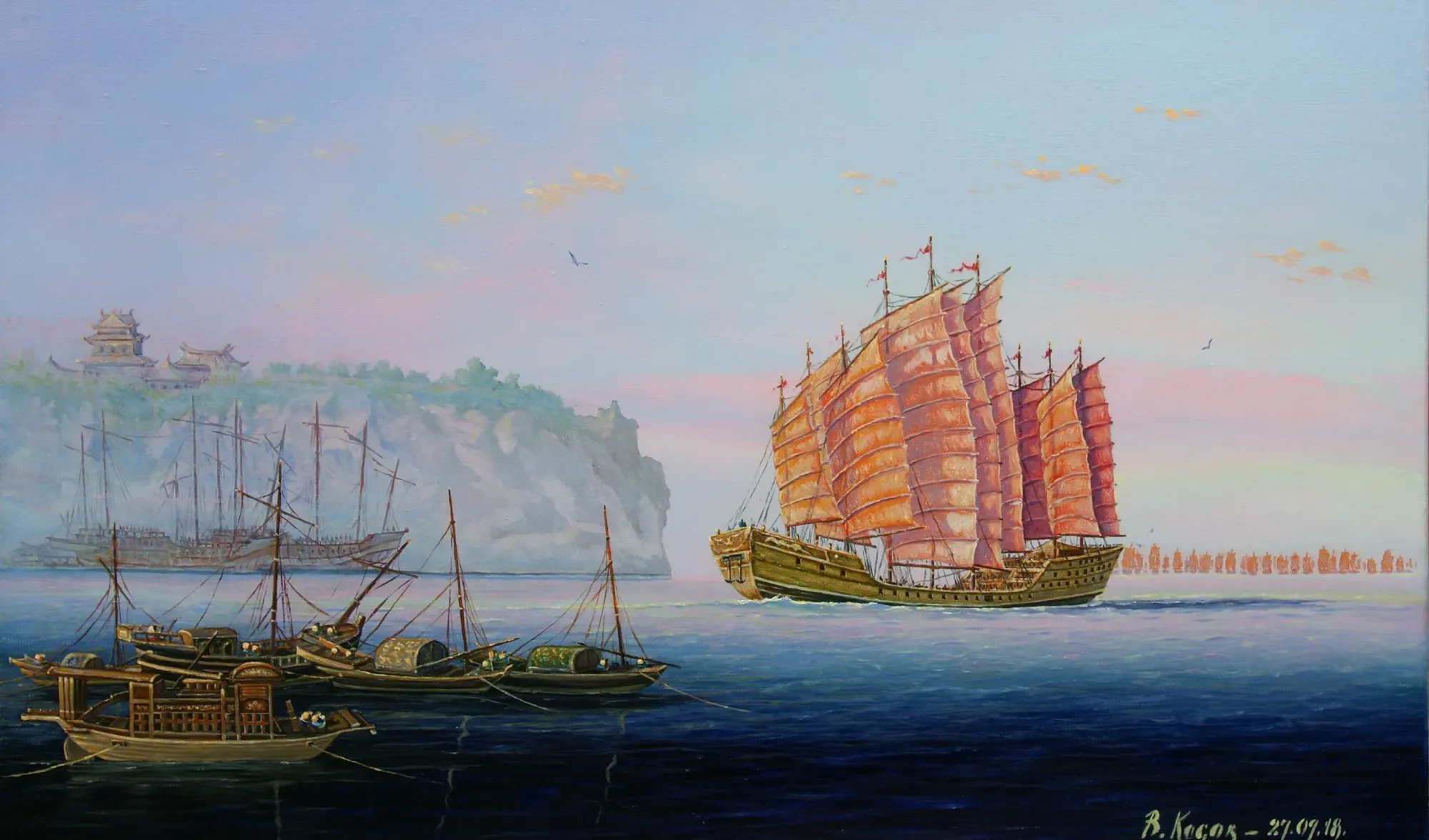 Impression of Chinese Ship under Zheng He leading