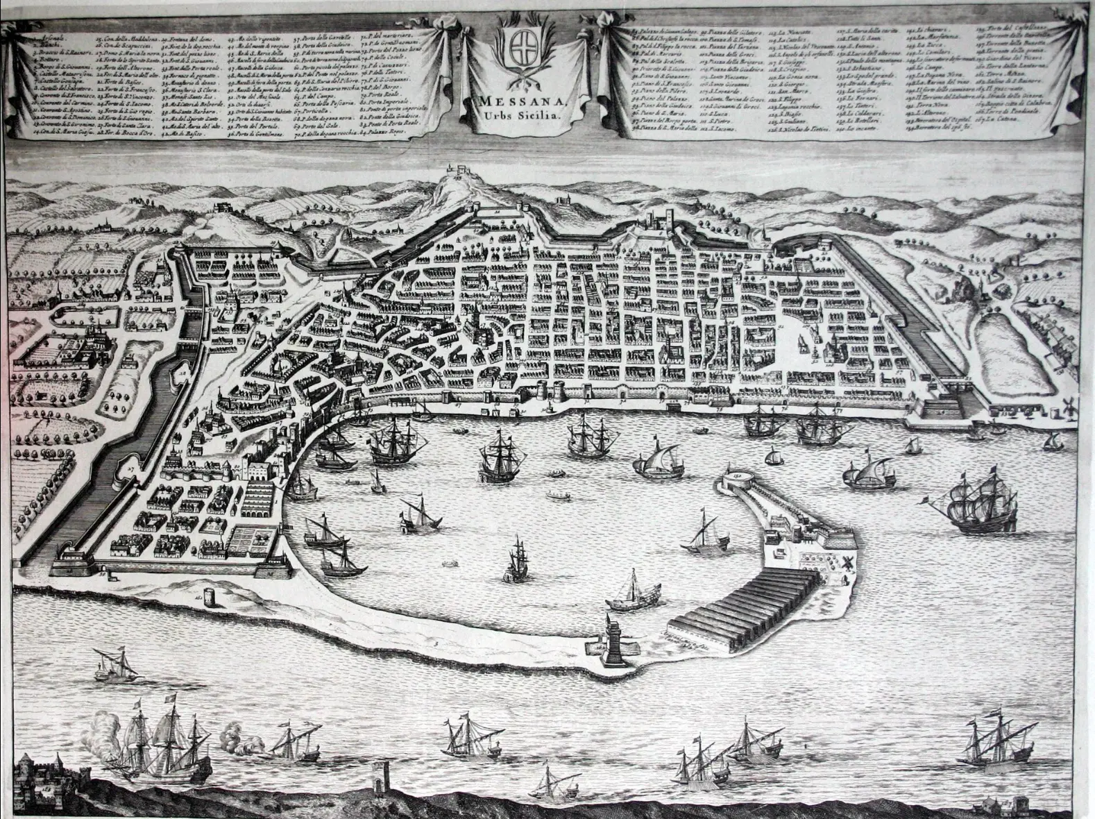 17th century map of Messina