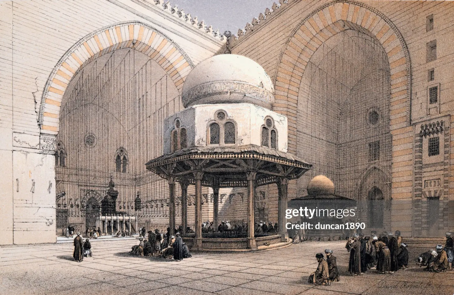 Ablutions fountain, Interior of Mosque of Sultan Hassan, Cairo Egypt