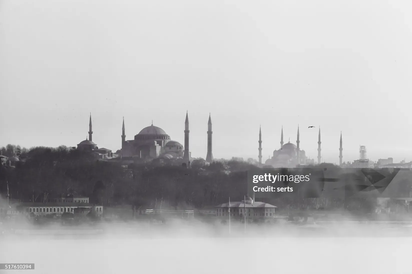 Istanbul view with Hagia Sophia grand mosque at the center