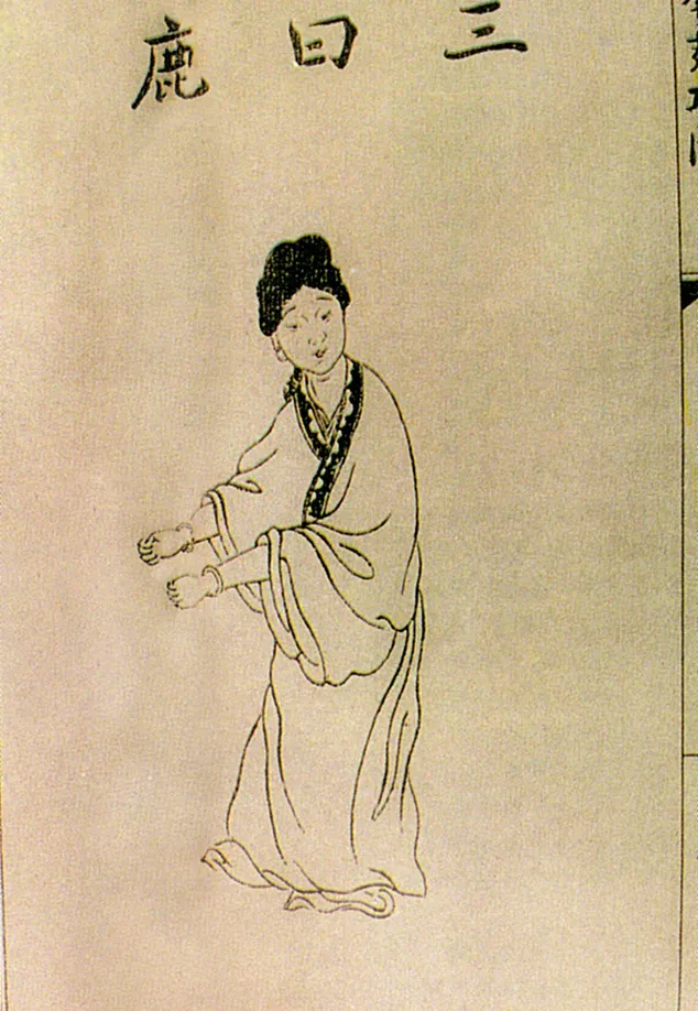 A depiction of the deer pose in ”wuqinxi” (VCG)