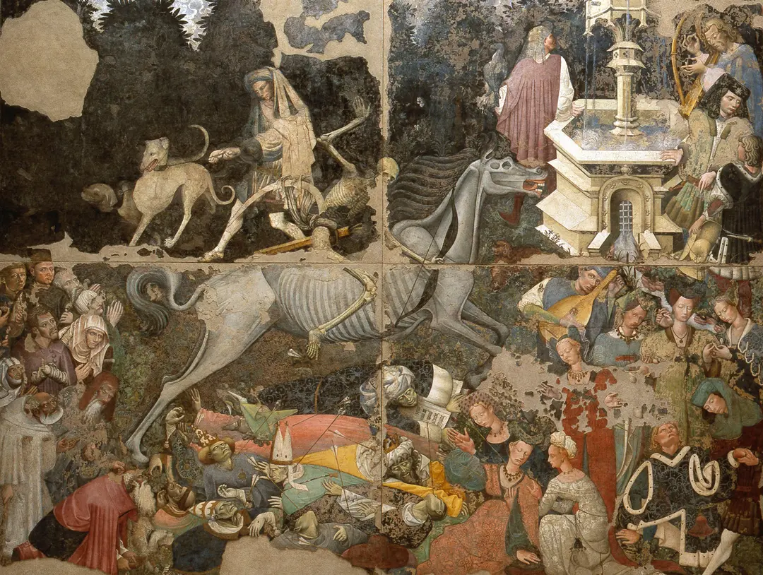 Fresco by an anonymous painter depicting 'The Triumph of Death.