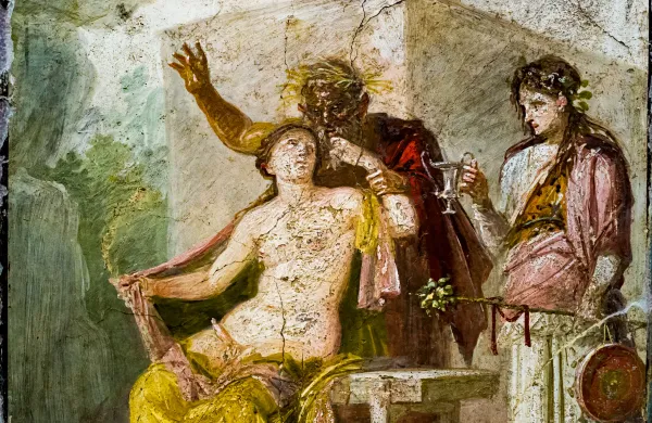 Pompeian wall painting depicting a hermaphrodite