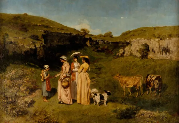 Young Ladies of the Village by Gustave Courbet